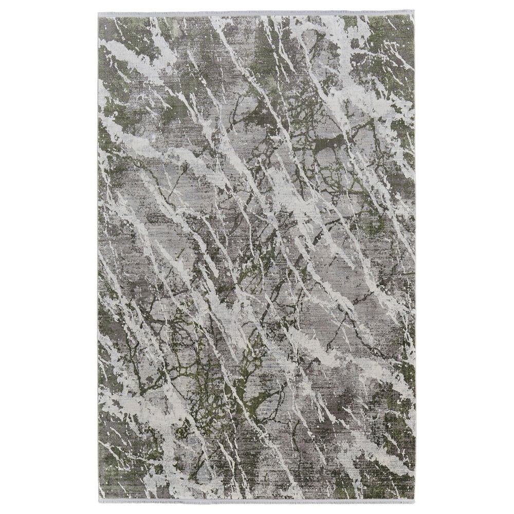 Feizy Cadiz 39N6F Green and Ivory 4'10" x 7'10" Area Rug, , large