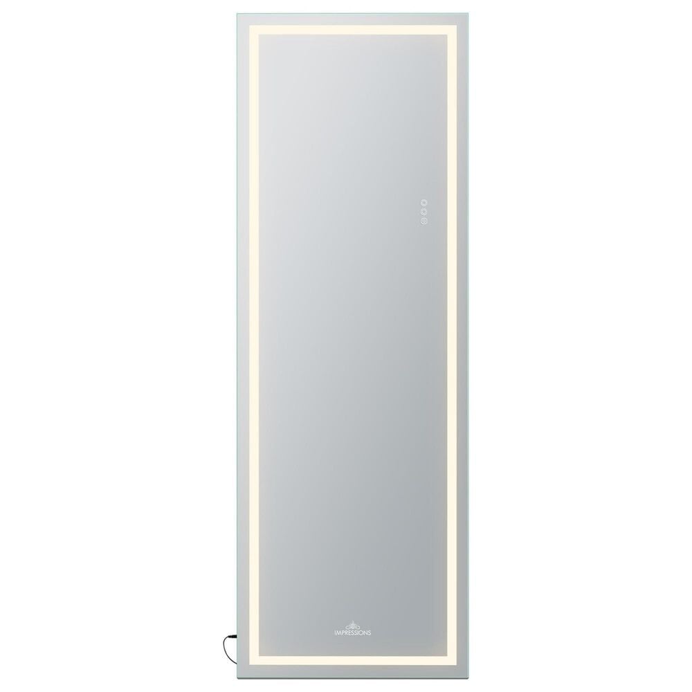 Impressions Vanity Stage Lite Rectanglar Full Length Vanity Mirror in Silver, , large