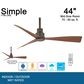 Minka-Aire Simple 44" Indoor/Outdoor Ceiling Fan in Oil Rubbed Bronze, , large