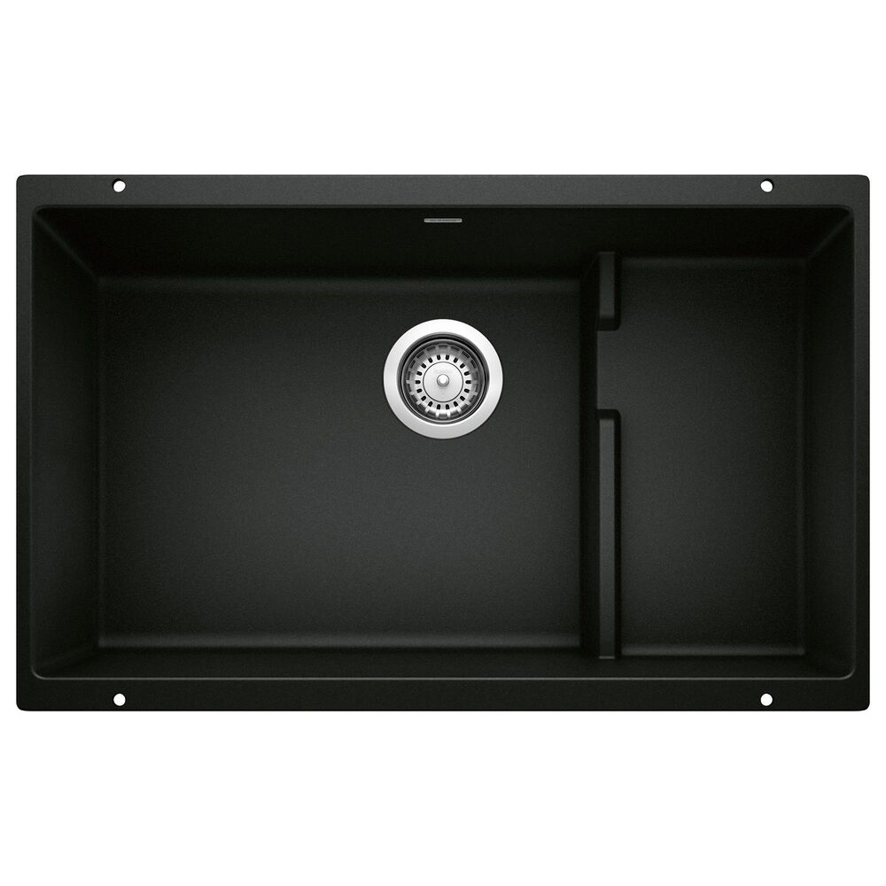 Blanco Precis Cascade Super Single Sink with Colander in Coal Black, , large