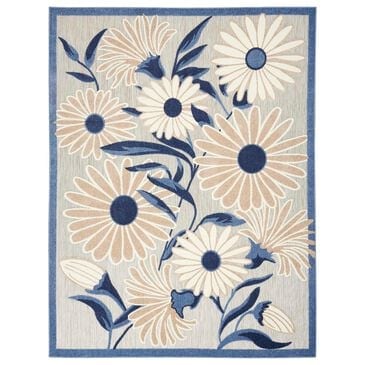 Nourison Aloha ALH33 3"6" x 5"6" Blue and Grey Indoor/Outdoor Area Rug, , large