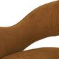 Maple and Jade Curved Back Accent Chair with Linear Pattern in Brown, , large
