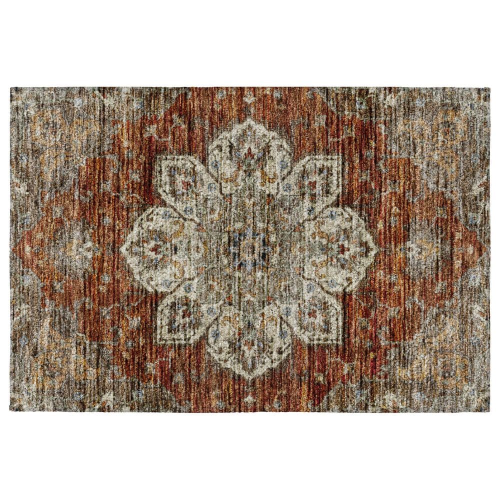 Dalyn Rug Company Silk Road Paprika, Ivory, Beige, Gold, Brown, Gray and Teal 1"8" x 2"6" Area Rug, , large
