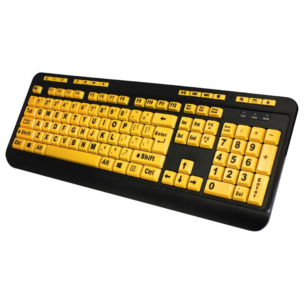 Adesso Luminous 4X Large Print Desktop Keyboard in Black and Yellow, , large