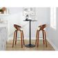 LumiSource Grotto 30" Swivel Barstool with Cream Faux Leather Upholstery in Walnut and Chrome (Set of 2), , large