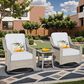 HOMLUX 3-Piece Outdoor Swivel Rocking Chair Set and Side Table in Gray, , large