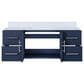 Lexora Home Geneva 48" Single Bathroom Vanity in Navy Blue with 2 cm White Quartz Top and Rectangular Sink, , large