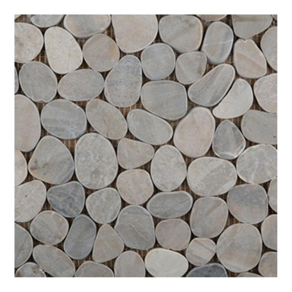 Emser Venetian Silver 12" x 12" Natural Stone Mosaic Sheet, , large