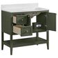 37B Ravello 36" Single Bathroom Vanity Cabinet in Deep Olive Green with Marble Top and Backsplash, , large