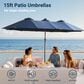 HOMLUX 2-Piece 14.5 ft Patio Umbrella Set in Dark Blue, , large