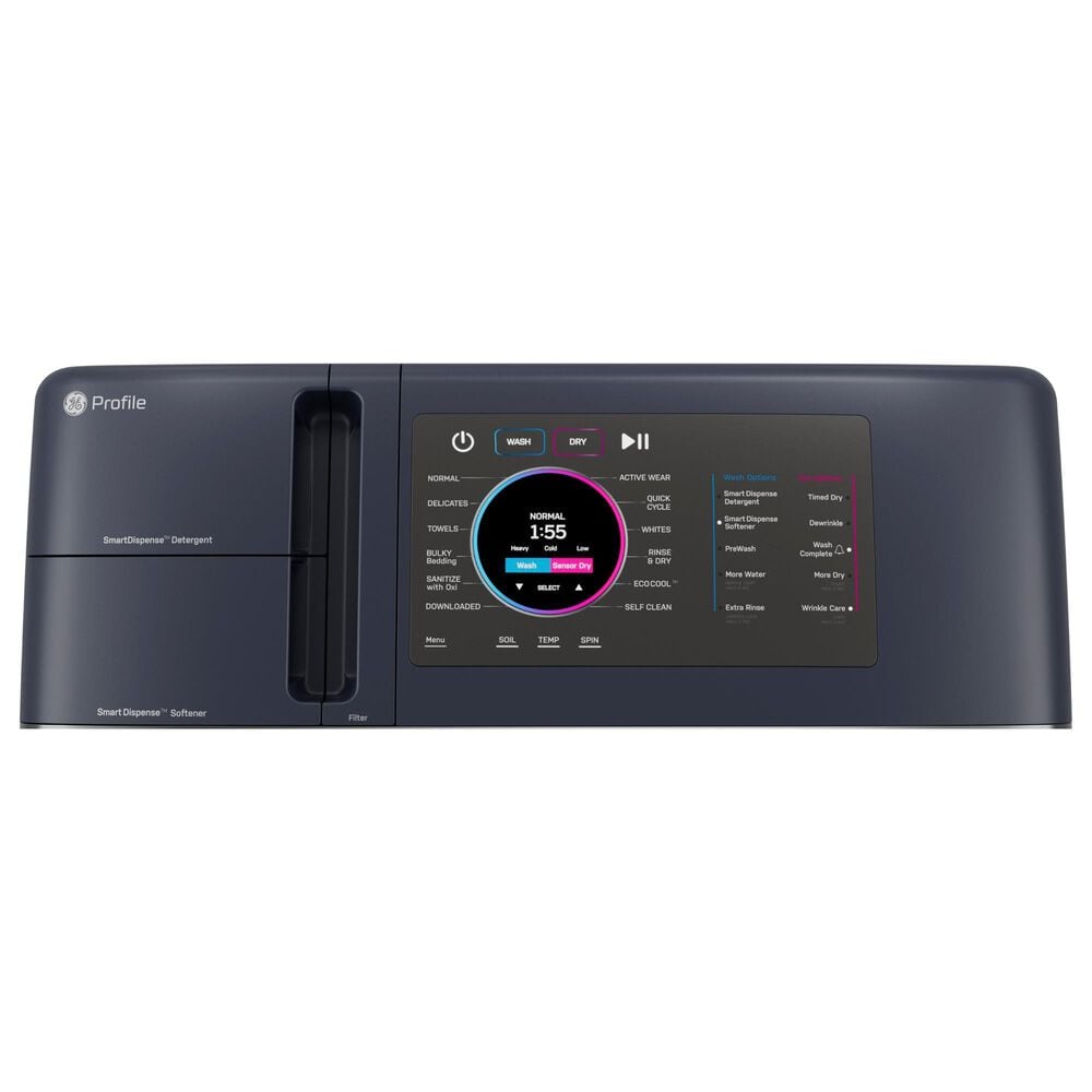 GE Profile 4.8 Cu. Ft. Smart Front Load Combo Washer/Dryer in Sapphire Blue, , large