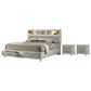 Titanic Furniture Roswell Queen Storage Bed with Two Nightstands in Beige, , large