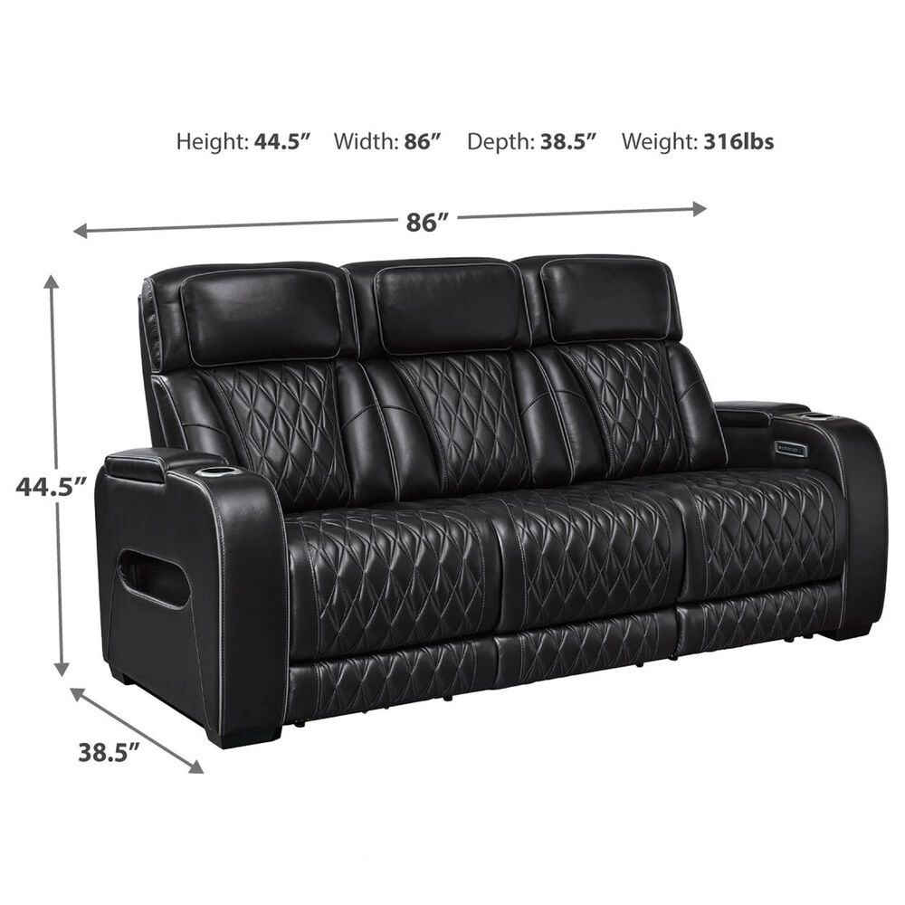 Ashley Boyington Power Reclining Sofa in Black, , large