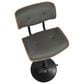 Lumisource Lombardi Swivel Adjustable Barstool with Grey Cushion in Black and Walnut, , large