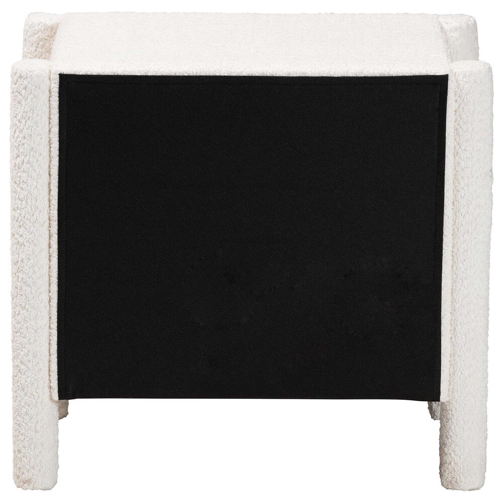 Baxton Studio Laria 2-Drawer Upholstered Nightstand in White, , large