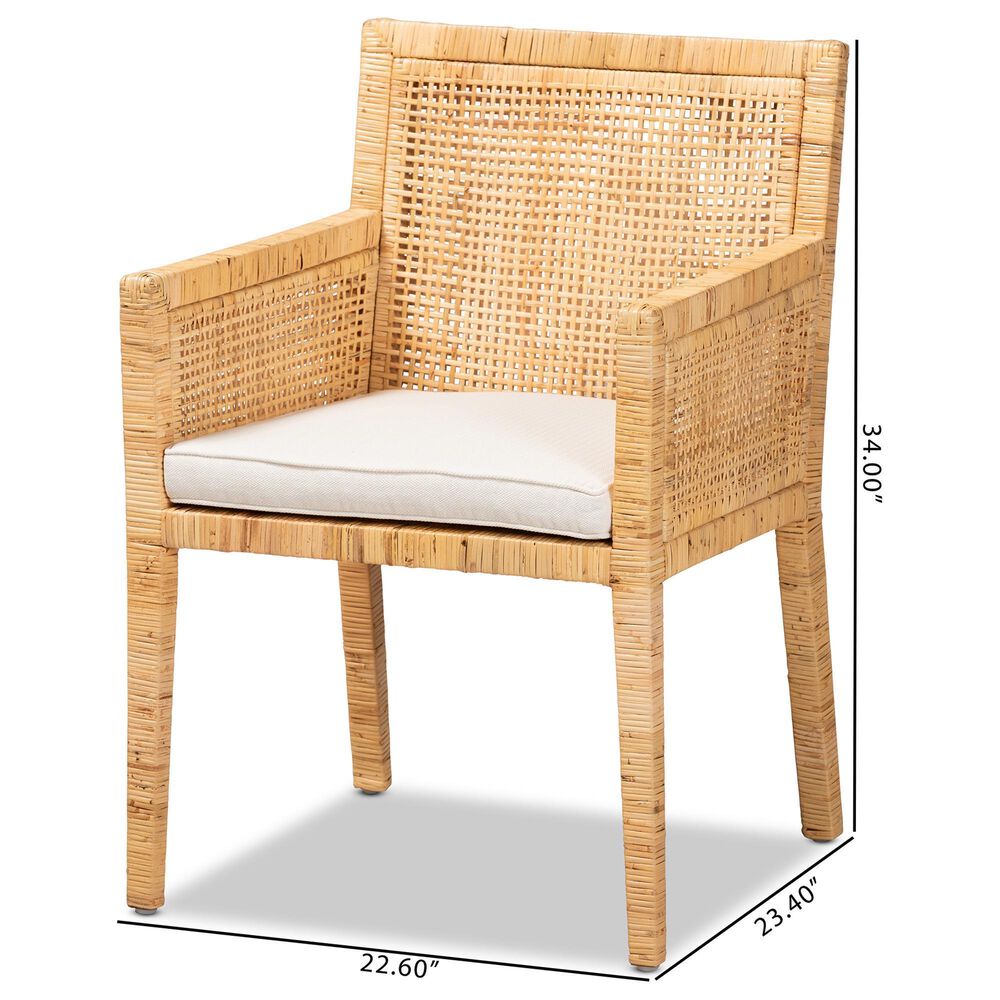Baxton Studio Karis Arm Chair in Natural, , large
