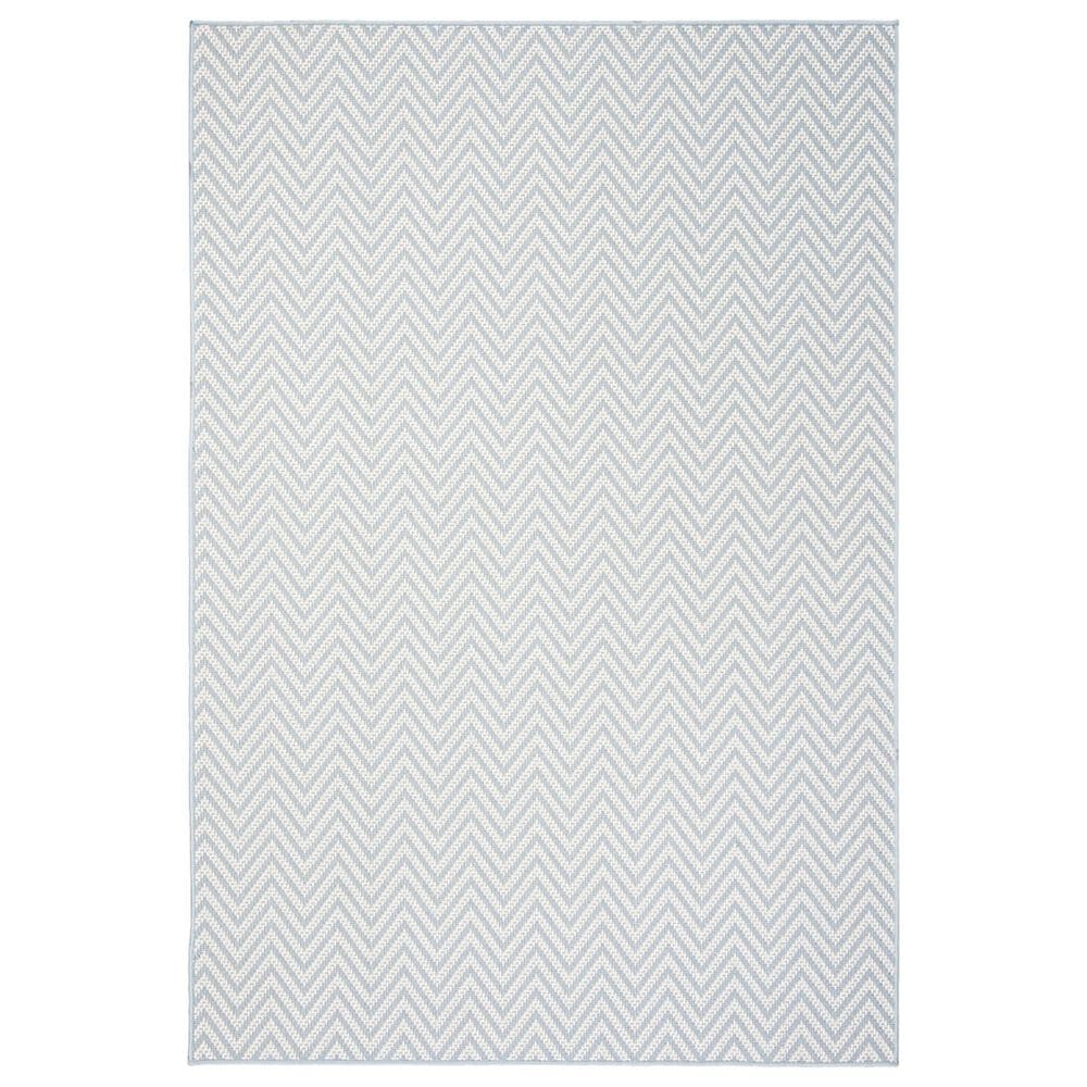 Safavieh Bermuda Chevron 9" x 12" Light Blue and Cream Indoor/Outdoor Area Performance Rug, , large