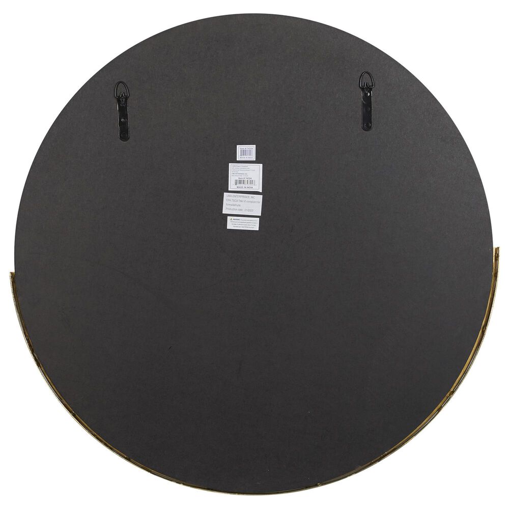 Maple and Jade 30&quot; Round Wall Mirror in Matte Gold, , large