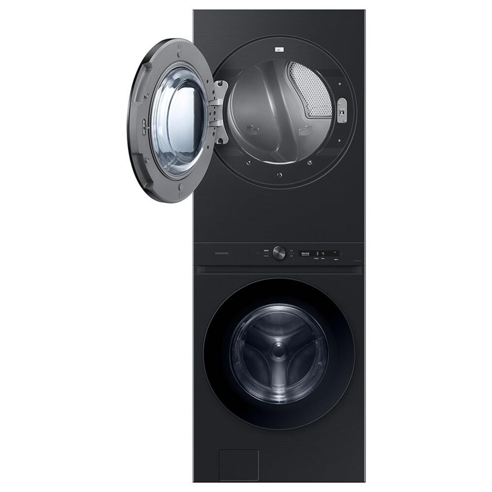 Samsung Bespoke 4.6 Cu. Ft. Washer and 7.6 Cu. Ft. Gas Dryer Stack Laundry in Brushed Black, , large