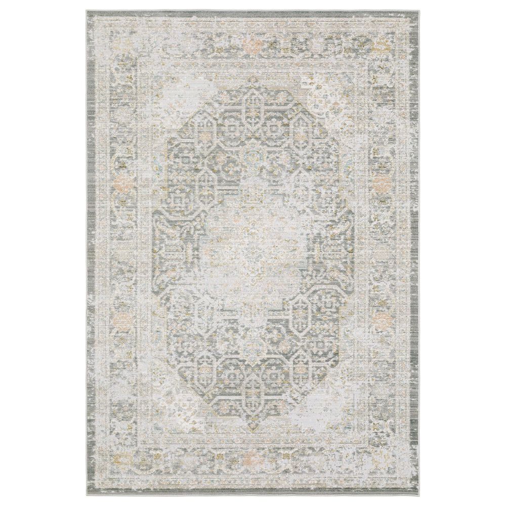 ROW by Oriental Weavers Cavett Gray and Orange 7"10" x 10"10" Area Rug, , large