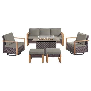 Sunwell Garden 6-Piece Patio Fire Pit Set In Gray, , large