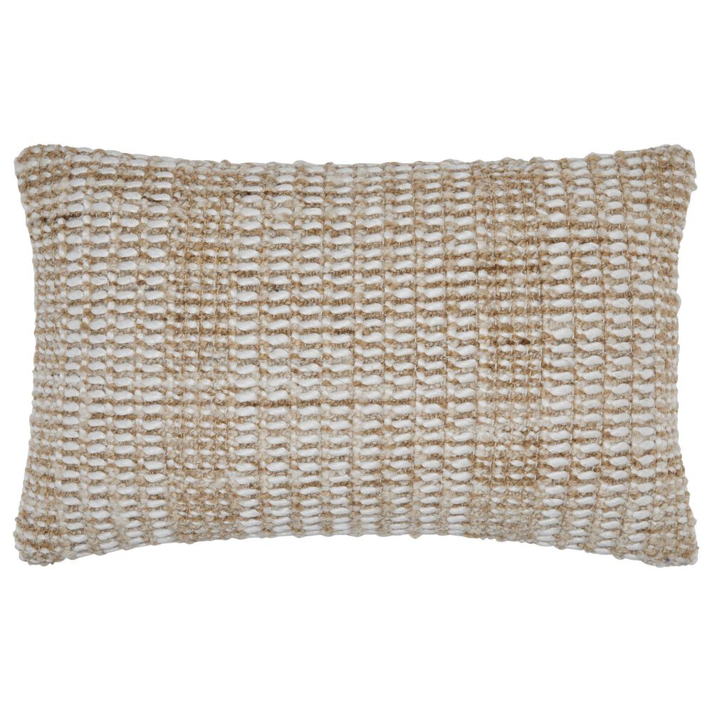 Ashley Hathby 14" x 22" Lumbar Throw Pillow in Tan and White, , large