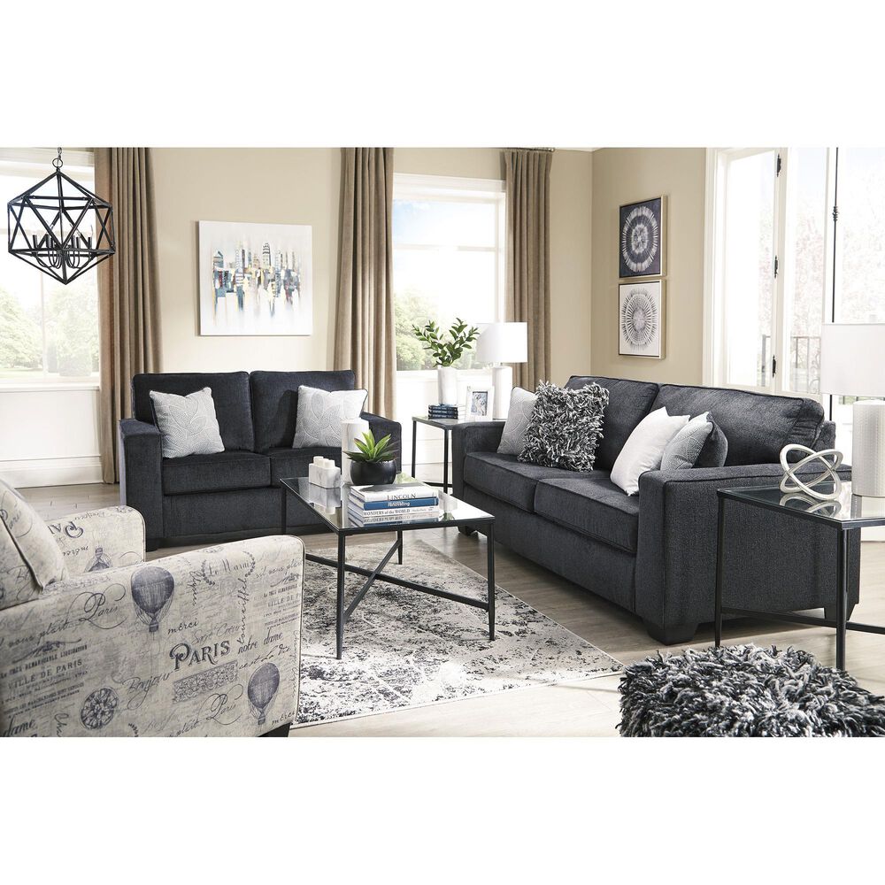 Ashley Altari Stationary Sofa and Loveseat Set in Slate, , large