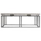 Bernhardt Riverton 48" Cocktail Table in Honed Bianco Travertine and Silver, , large
