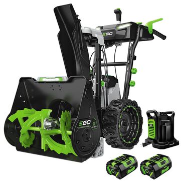 EGO 24" Two-Stage Snow Blower with 2 x 6.0Ah Batteries and Dual Port Charger in Black and Gray, , large