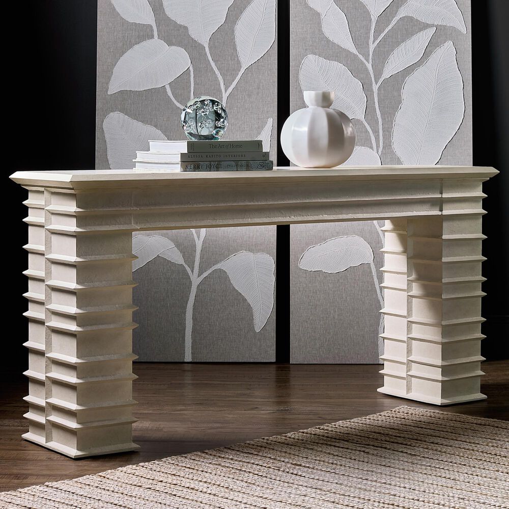 Hooker Furniture Commerce and Market Melrose Console Table in Whites, Cream and Beige, , large
