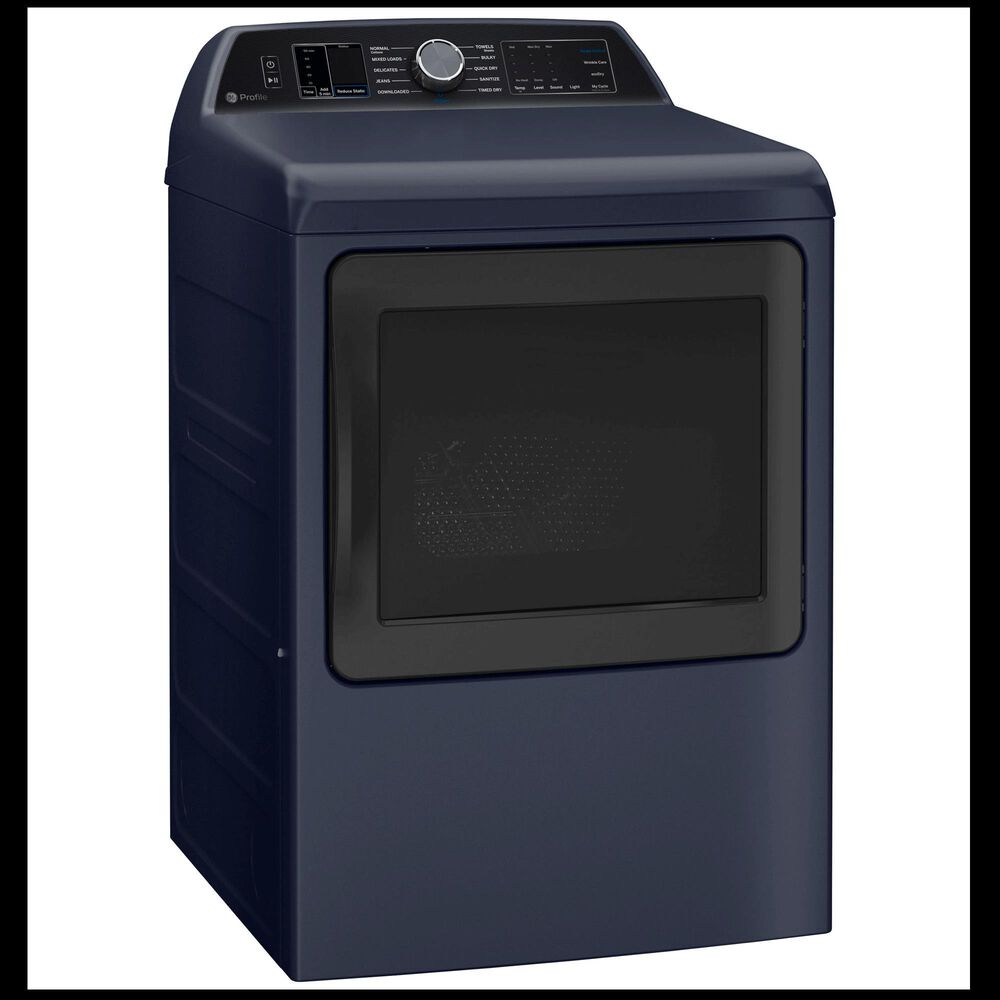 GE Profile 7.3 Cu. Ft. Smart Front Load Gas Dryer with Steam and Washer Link in Sapphire Blue, , large