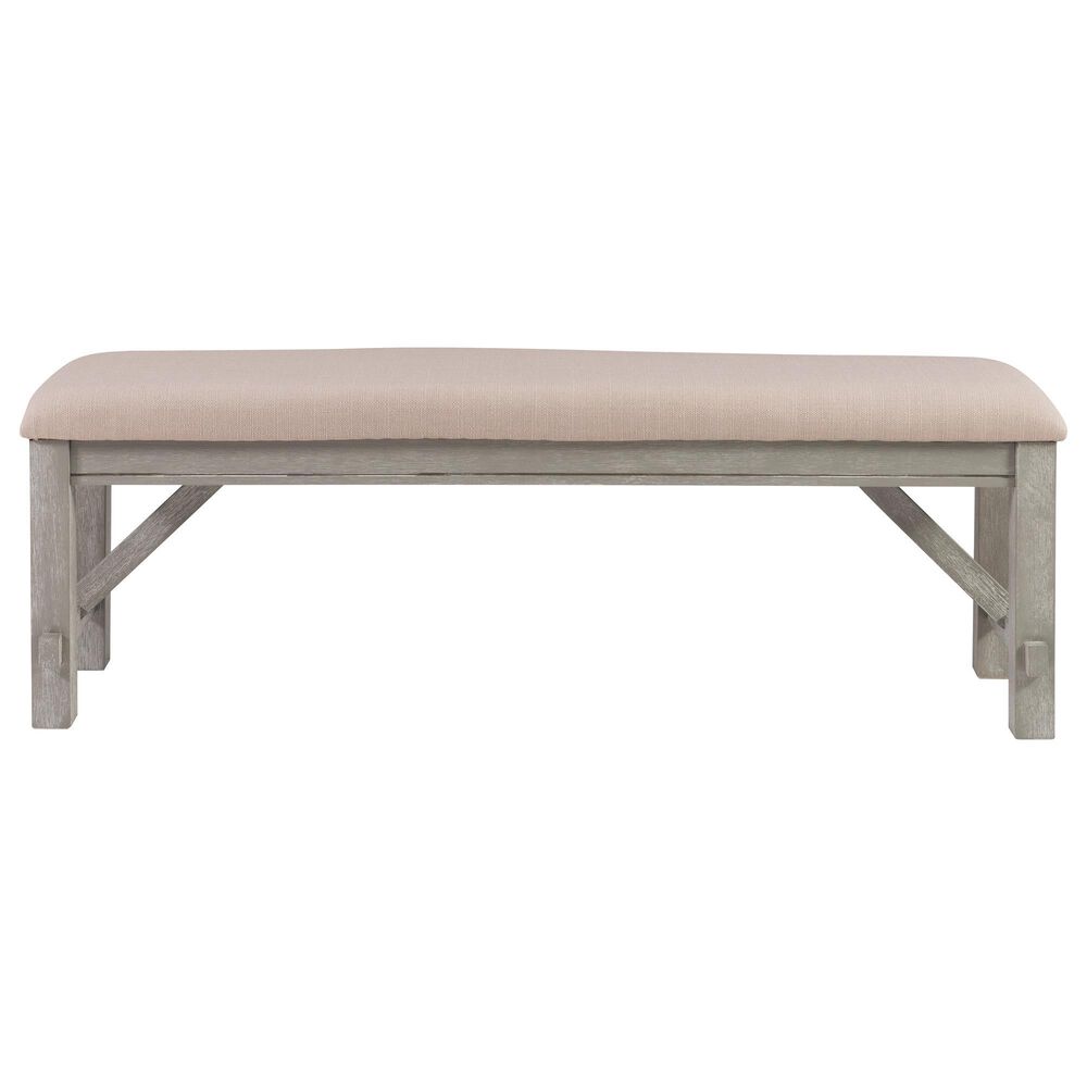 Linon Home Decor Turino Padded Dining Bench in Weathered Grey, , large