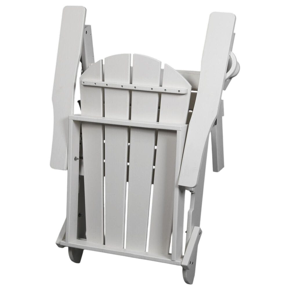 Hearth and Haven 34" Outdoor Folding Adirondack Chair with Cup Holder in White, , large