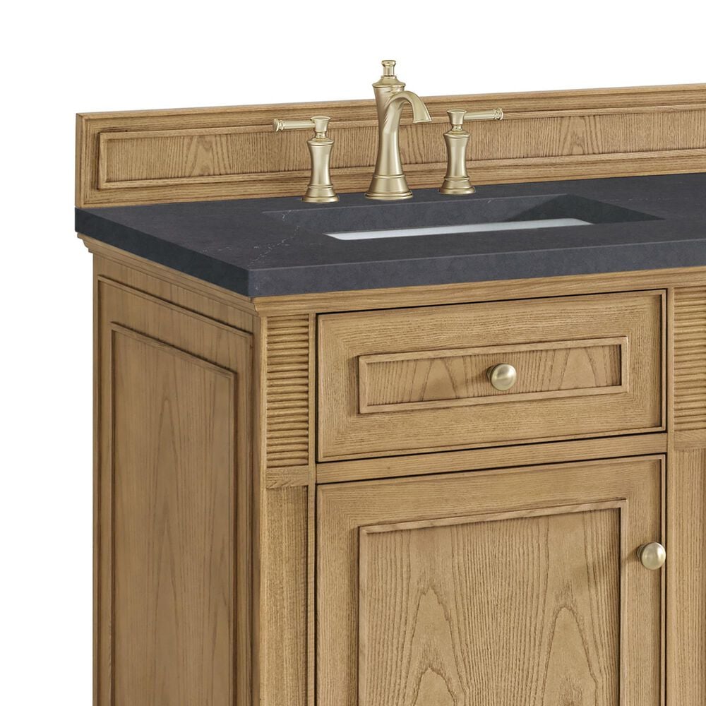 James Martin Vanities Lorelai 60&quot; Double Vanity in Light Natural Oak with 3 cm Charcoal Soapstone Quartz Top, , large