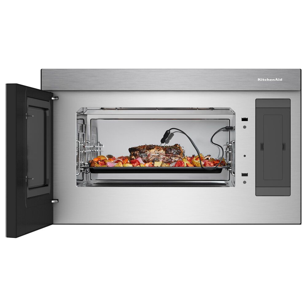 KitchenAid 2-Piece Kitchen Package with 30" Slide-In Smart Electric Range and 30" Over-the-Range Microwave Oven in PrintShield Stainless Steel, , large