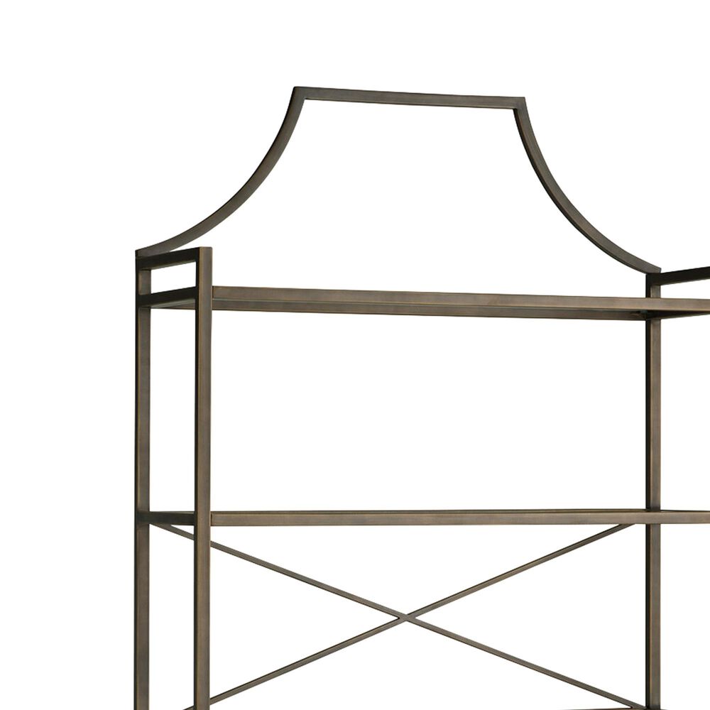 Ashley Bernonly 5-Shelf Bookcase in Antique Bronze and Clear, , large