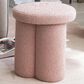 Teak Interiors Upholstered Stool in Pink, , large