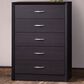 CorLiving Newport 5 Drawer Tall Dresser in Black Oak, , large