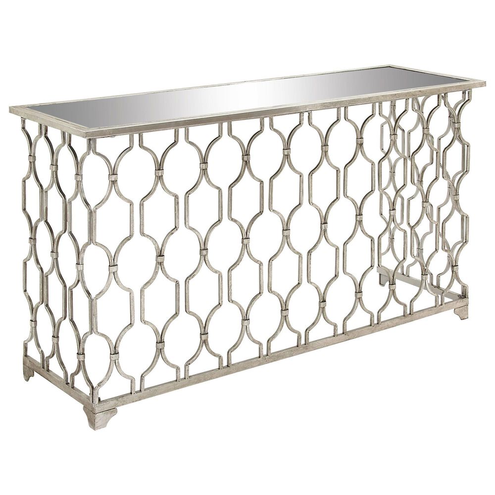 Maple and Jade Frame Console Table in Silver, , large