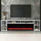 Mayberry Hill Midway 80" TV Console with Firelight in White, , large