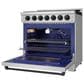 Thor Kitchen Gordon Ramsay 6 Cu. Ft. Professional Gas Range with Black Handle Kit in Stainless Steel, , large