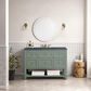 James Martin Vanities Breckenridge 48" Single Bathroom Vanity in Smokey Celadon with 3 cm Charcoal Soapstone Quartz Top and Rectangular Sink, , large