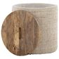 LumiSource Tahoe 17" Storage Ottoman with Mango Wood Top in Beige, , large