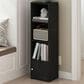 HOMLUX 4-Tier Shelf Bookcase with Door Storage Cabinet in Blackwood, , large