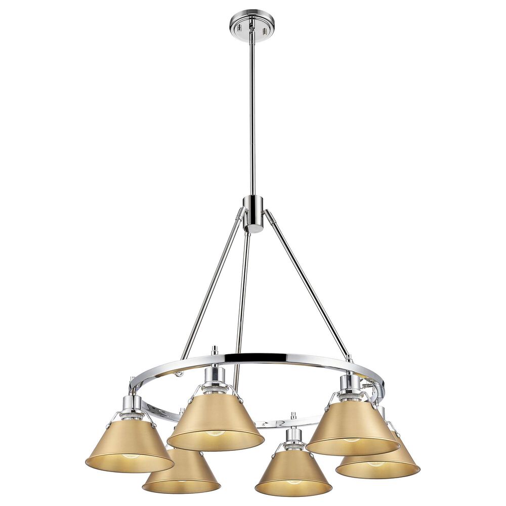 Golden Lighting Orwell 6-Light Chandelier with Brushed Champagne Bronze Shade in Chrome, , large