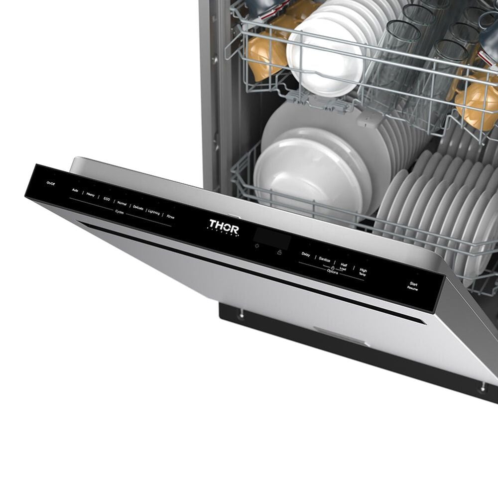 Thor Kitchen 24" Built-In Top Control Dishwasher with Pocket Handle in Stainless Steel, , large