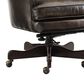 Hooker Furniture Theodore Executive Swivel Tilt Chair in Brown Leather and Dark Wood, , large