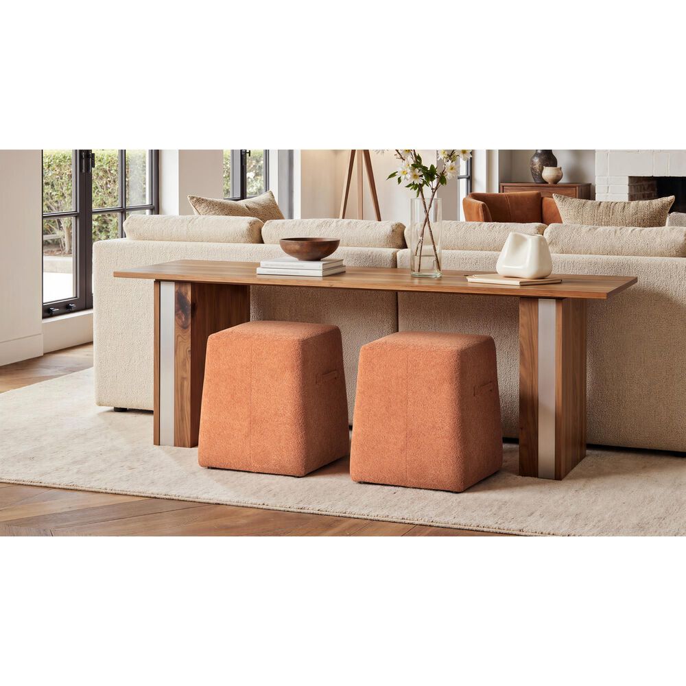 Jennifer Taylor Home Oliver Pouf in Spice Orange, , large