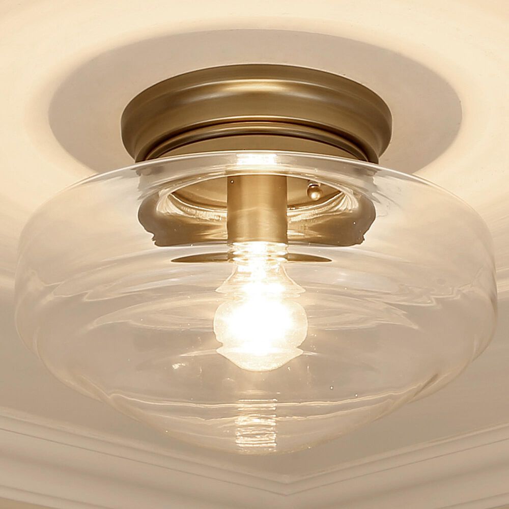 Golden Lighting Ingalls Semi-Flush with Clear Glass in Modern Brass, , large