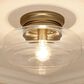 Golden Lighting Ingalls Semi-Flush with Clear Glass in Modern Brass, , large